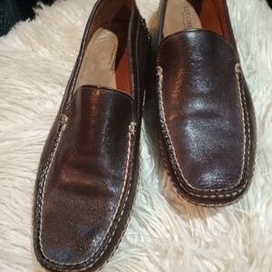 Men's Lucchese Luxurious Dark Brown Leather Driving Loafers